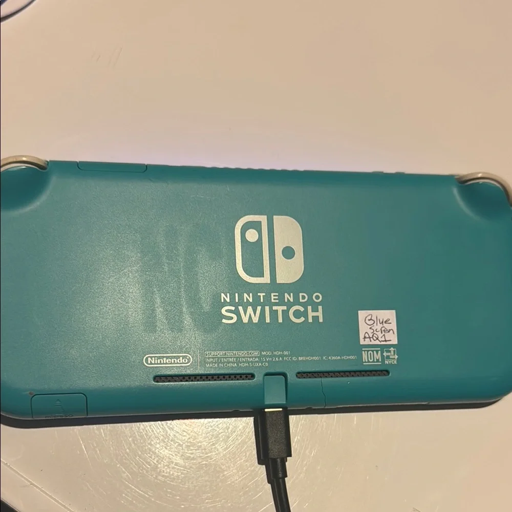 Nintendo Switch Lite Blue Handheld Console turquoise as is blue screen